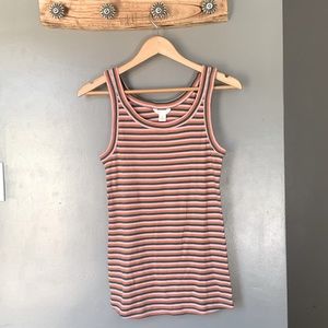 Caslon | NWOT Striped Pink Orange & Green Summer Spring Tank Top Shirt